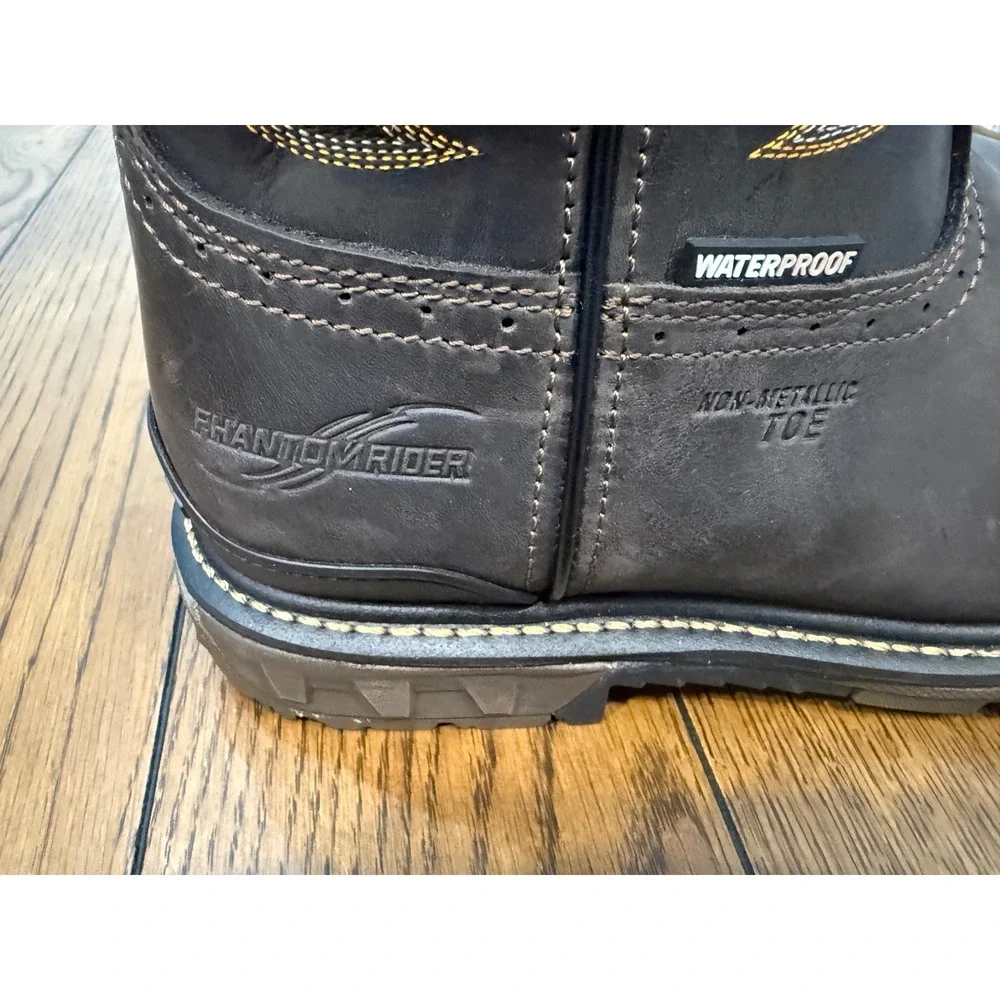 Phantom Rider PH5011 Mens Waterproof Composite Toe Work Boots Brown D3O NWOT 11